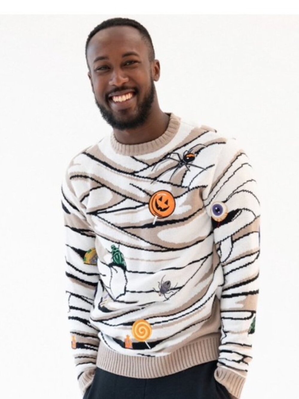 Blizzard Bay All Wrapped Up Mummy Halloween Sweater Men's Large